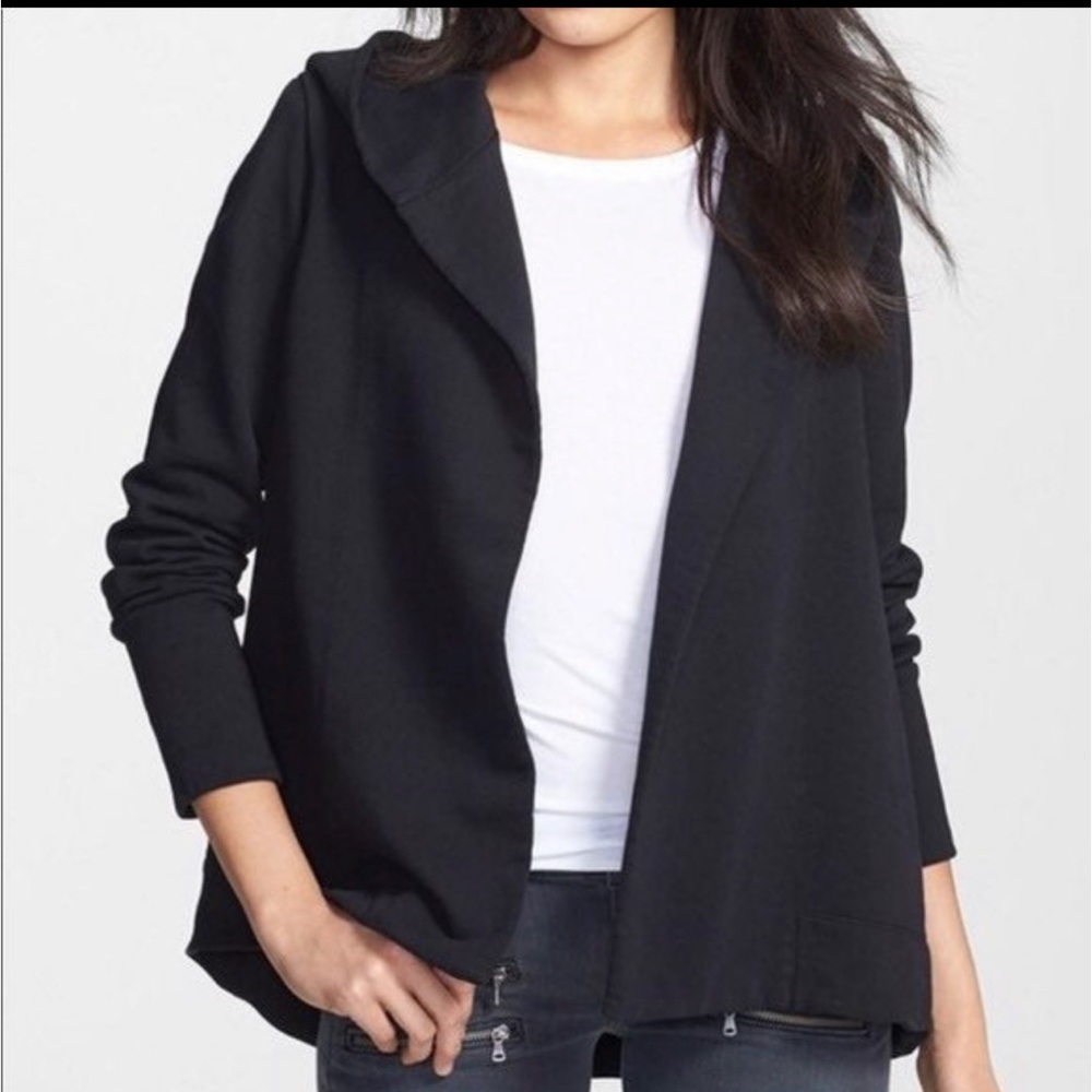 James Perse Pummice open hooded jacket L